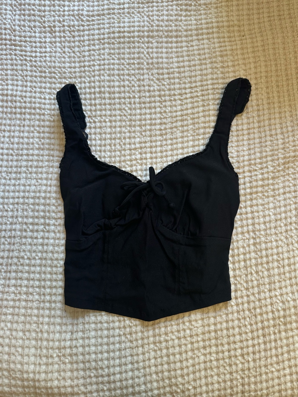 Black Bustier Milkmaid Top